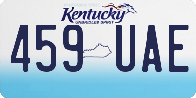 KY license plate 459UAE