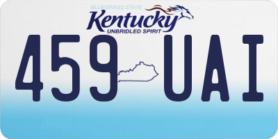 KY license plate 459UAI