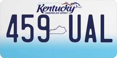 KY license plate 459UAL