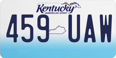 KY license plate 459UAW