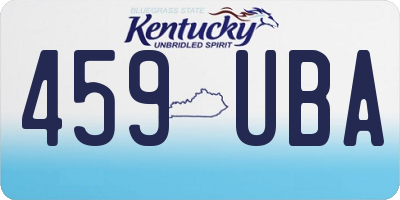 KY license plate 459UBA