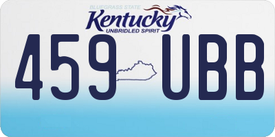KY license plate 459UBB