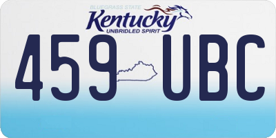 KY license plate 459UBC