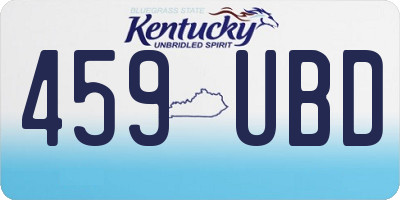 KY license plate 459UBD