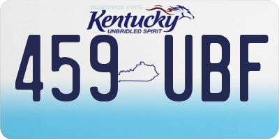 KY license plate 459UBF