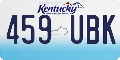 KY license plate 459UBK
