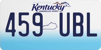 KY license plate 459UBL