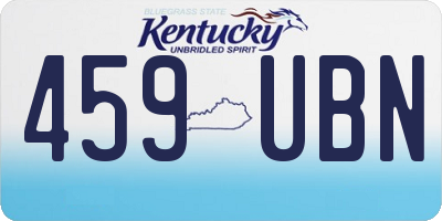 KY license plate 459UBN
