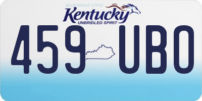 KY license plate 459UBO
