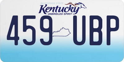 KY license plate 459UBP