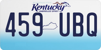 KY license plate 459UBQ