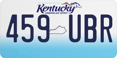 KY license plate 459UBR