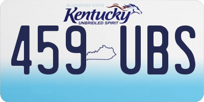 KY license plate 459UBS