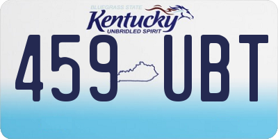 KY license plate 459UBT