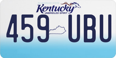 KY license plate 459UBU