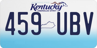 KY license plate 459UBV