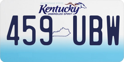 KY license plate 459UBW