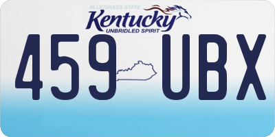 KY license plate 459UBX