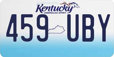 KY license plate 459UBY