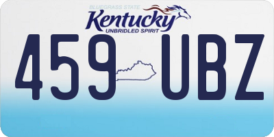 KY license plate 459UBZ