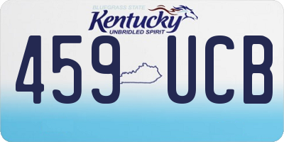 KY license plate 459UCB