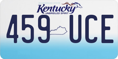 KY license plate 459UCE