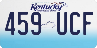 KY license plate 459UCF