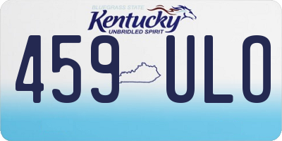KY license plate 459ULO