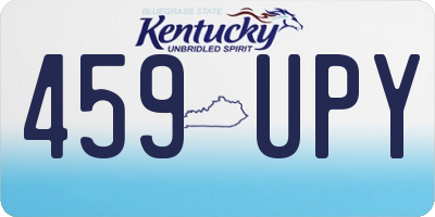 KY license plate 459UPY