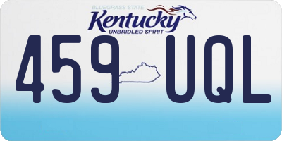 KY license plate 459UQL