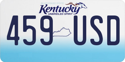 KY license plate 459USD