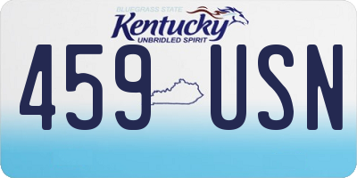 KY license plate 459USN