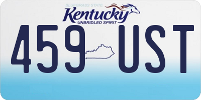 KY license plate 459UST