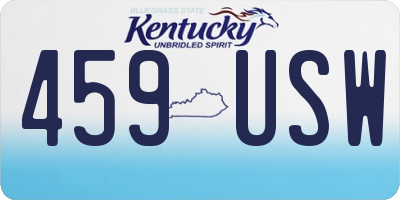 KY license plate 459USW