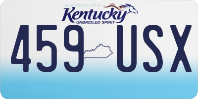 KY license plate 459USX