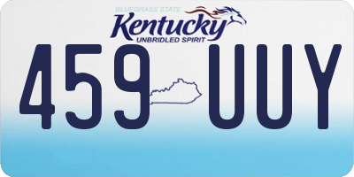 KY license plate 459UUY