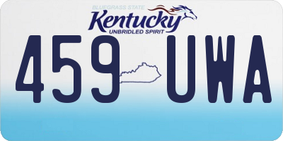 KY license plate 459UWA