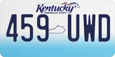 KY license plate 459UWD
