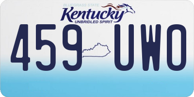 KY license plate 459UWO