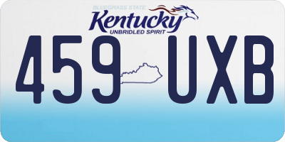 KY license plate 459UXB