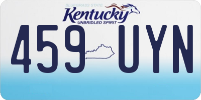 KY license plate 459UYN