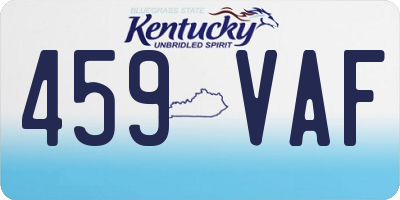 KY license plate 459VAF