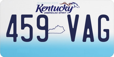 KY license plate 459VAG