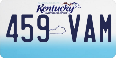 KY license plate 459VAM