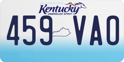 KY license plate 459VAO