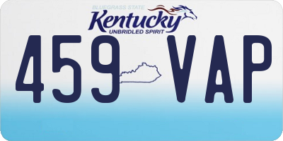 KY license plate 459VAP
