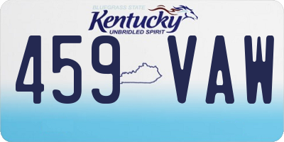 KY license plate 459VAW