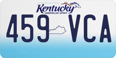 KY license plate 459VCA