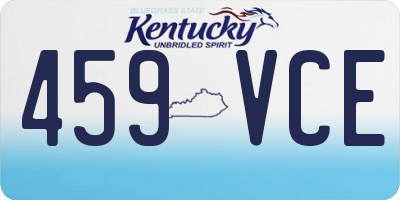 KY license plate 459VCE