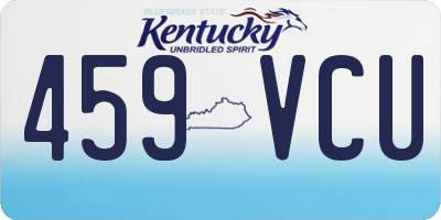 KY license plate 459VCU